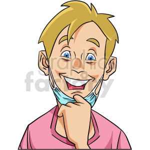 cartoon boy removing mask clipart clipart. Royalty-free image # 416722