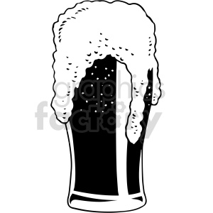 clipart - black and white glass of beer clipart.