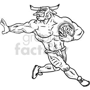 black and white bitcoin bull vector clipart clipart. Royalty-free image # 416871