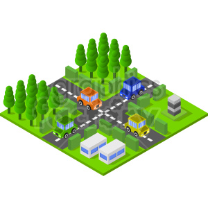intersection isometric vector graphic clipart.