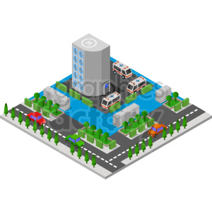 hospital block isometric vector graphic clipart. Commercial use image # 417161