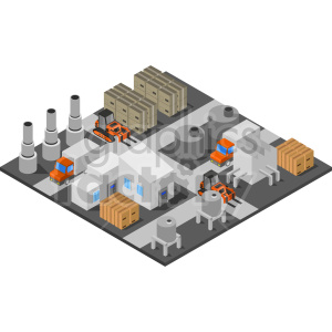 isometric heavy industrial zone vector graphic clipart.