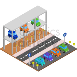 parking garage isometric vector graphic clipart. Commercial use image # 417250