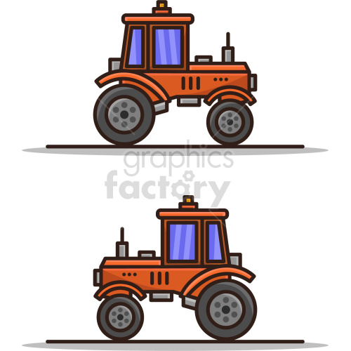 tractor vector graphic set clipart. Royalty-free image # 417929