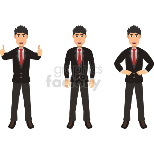 cartoon happy business guys vector clipart bundle clipart. Royalty-free image # 418007