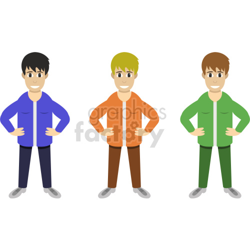 cartoon teenagers vector clipart bundle clipart. Royalty-free image # 418034