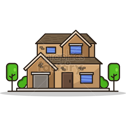 large house icon vector clipart .
