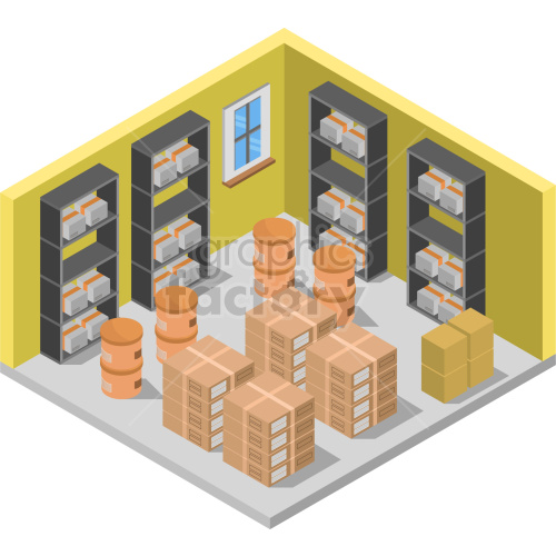 business warehouse isometric storage+room