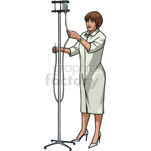 nurse checking iv drip