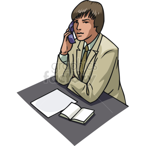 man talking on telephone clipart. Royalty-free image # 418544