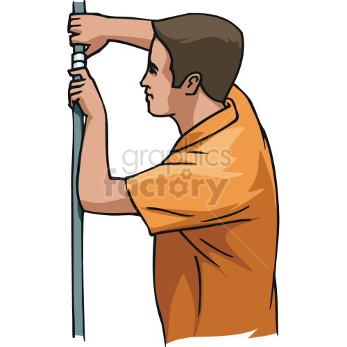 plumber fixing pipe clipart.