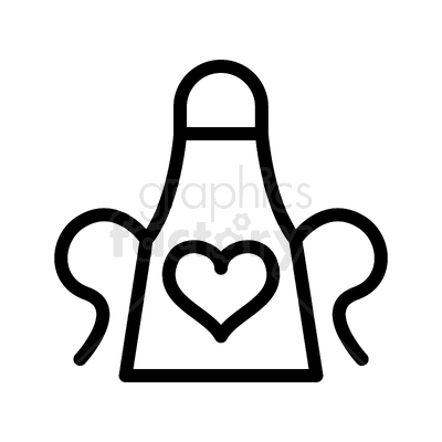 vector graphic of apron with heart icon