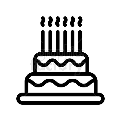 birthday +cake +celebration +icon +illustration +dessert +bakery +food +candle +party