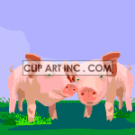 Two Pigs in the Field animation. Commercial use animation # 119071