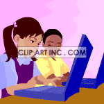   reading read home work homework school class student students african american laptop laptops computer computers  Education00003.gif Animations 2D Education 