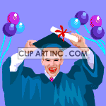   school class student students education graduation diploma diplomas balloons  graduation018.gif Animations 2D Education Graduation 