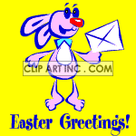 Easter greeting card animated with hopping bunny with kite animation. Royalty-free animation # 120402