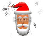 Animated Santa with falling snowflakes clipart. Commercial use image # 123794