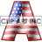 This animated gif is the letter a , with the USA's flag as its background. The flag is waving, but the number remains still