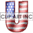 This animated gif is the letter u , with the USA's flag as its background. The flag is waving, but the number remains still