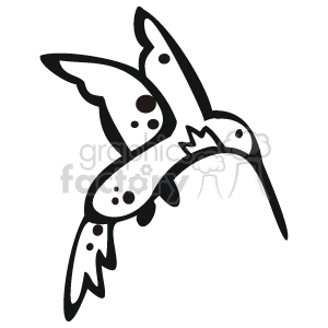 black and white humming bird  clipart. Royalty-free icon # 129101