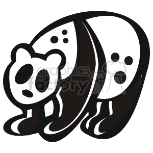  panda pandas bear bears   Anml030_bw Clip Art Animals 