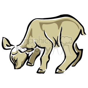 The image is a clipart illustration of a young deer, commonly referred to as a fawn. It appears to be in a bending or grazing position.