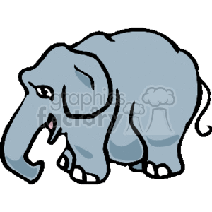 Blue cartoon elephant clipart.
