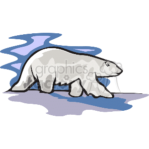 Abstract full body profile of large polar bear clipart. Royalty-free image # 130027