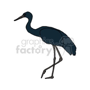 Silhouette of a elegant crane clipart. Commercial use image # 130289
