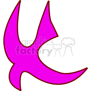 Fuchsia silhouette of dove clipart. Royalty-free image # 130325
