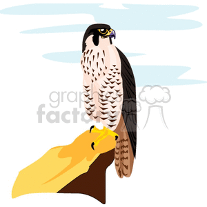 Falcon perched on the side of a cliff clipart. Commercial use image # 130527