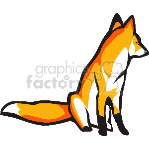 Red fox looking over its shoulder clipart. Commercial use image # 130934