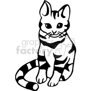 Cute black and white tabby cat clipart. Royalty-free image # 131016