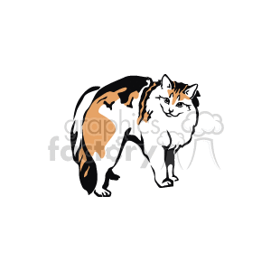 Pretty calico kitty clipart. Commercial use image # 131183