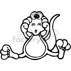 dinosaur003PR_bw clipart. Commercial use image # 131565