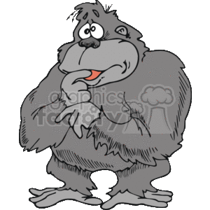 Cartoon gorilla with a confused face clipart. Commercial use icon # 133249