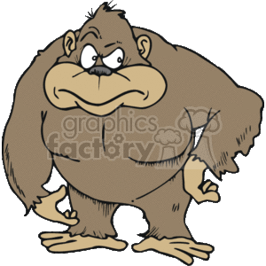 Brown gorilla with a mad face