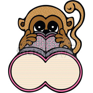 Vector monkey looking through binoculars clipart. Commercial use image # 133271