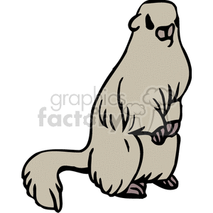 The image is a simple, cartoon-style clipart of a sloth. The sloth is depicted in a beige color with a cute facial expression, and it's sitting down with its long claws visible.