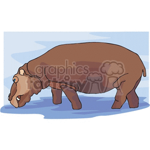 large brown hippo  clipart. Royalty-free image # 133639