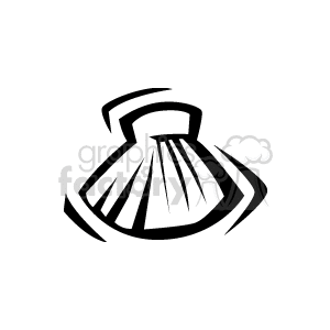 black and white seashell swimming down clipart. Royalty-free image # 133738