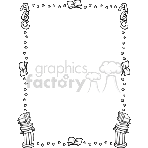 Border with ABC letters and books clipart. Commercial use image # 134038