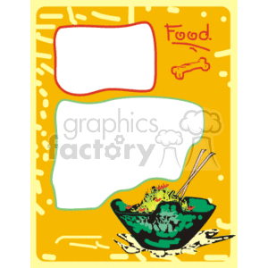 Salad in a bowl photo frame clipart. Royalty-free image # 134078