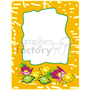 Lemon lime and flowers border clipart. Commercial use image # 134083