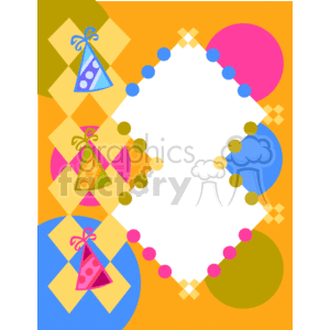 Abstract party hat border clipart. Commercial use image # 134113
