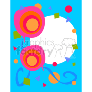 Balloon and confetti photo frame clipart. Commercial use image # 134123