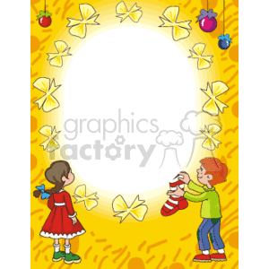 Children waiting for santa photo frame clipart. Commercial use image # 134133