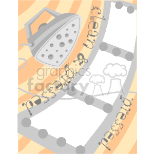 Pressed and clean ironing border clipart.