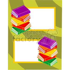 School Books and picture frames clipart. Commercial use image # 134283